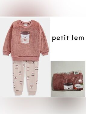 🆕PETIT LEM - 2T - NWT - TODDLER GIRLS 2PC PINK COFFEE / LATTE OUTFIT SET